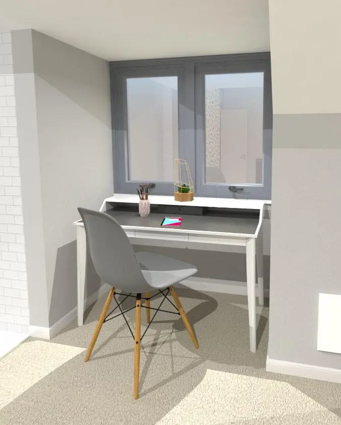 3D Loft Desk Area Design Greenwich