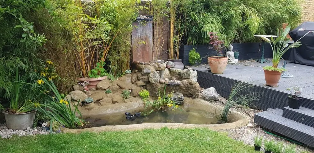 garden water feature pond waterfall