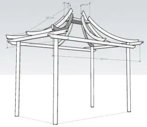 Unique curved pergola 3d drawings